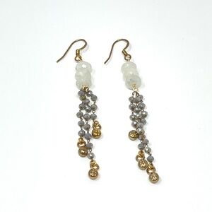 New Anthropologie Moonstone Beaded Drop Earrings